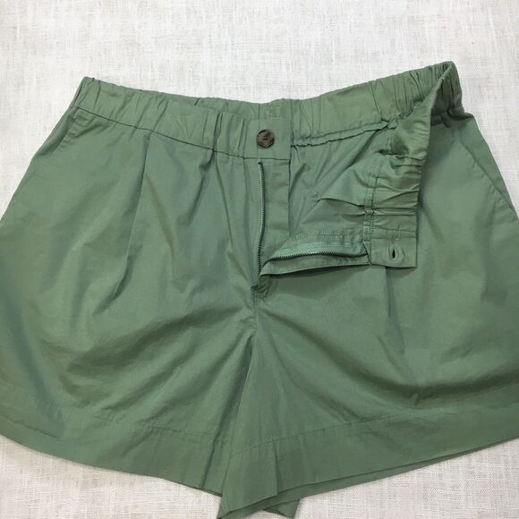 A New Day Shorts Women L Everyday Green Wide Leg Elastic Waist High Rise Relax - Picture 4 of 9